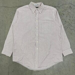 Vintage 80s Neil Martin White & Red Seersucker Button Up Shirt Large